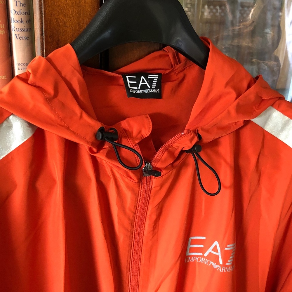 Emporio Armani Orange Hooded Shell Jacket